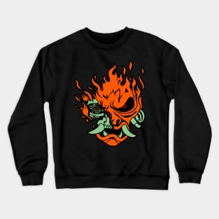 Classic Fire Samurai Skull Crewneck Sweatshirt